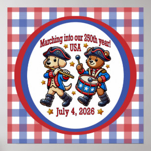 4. Juli USA 250. Jubiläum Semiquincentennial Poster