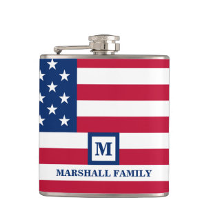 4. Juli USA amerikanische Flagge Maßgeschneiderte Flachmann
