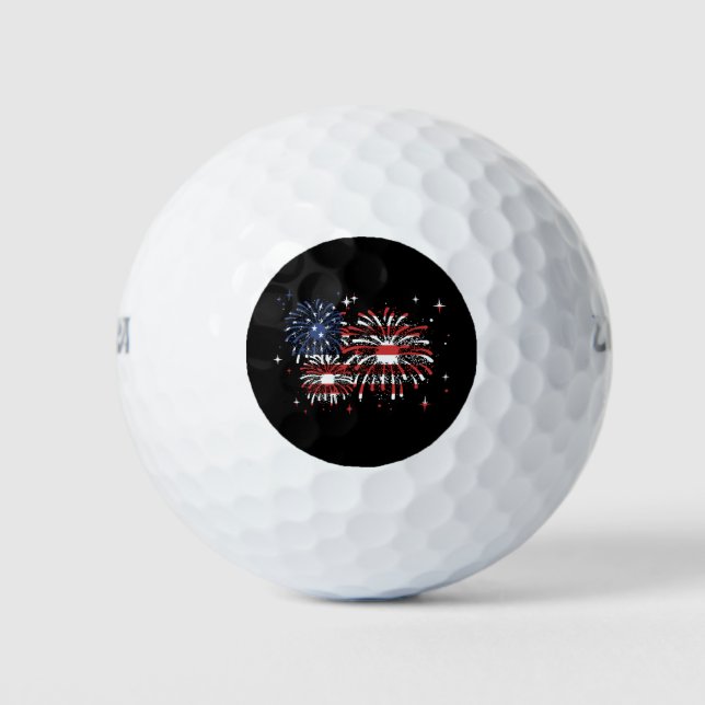 4. Juli USA Feuerwerk Golfball (Vorderseite)