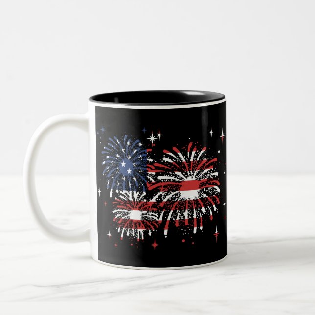 4. Juli USA Feuerwerk Zweifarbige Tasse (Links)