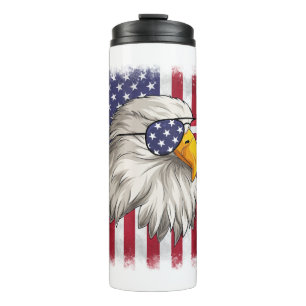 4. Juli USA Flag American Patriotic Eagle Thermosbecher