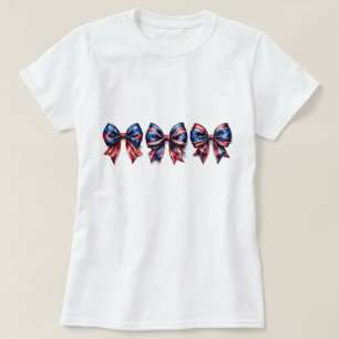 4. Juli USA Flag Bow T - Shirt