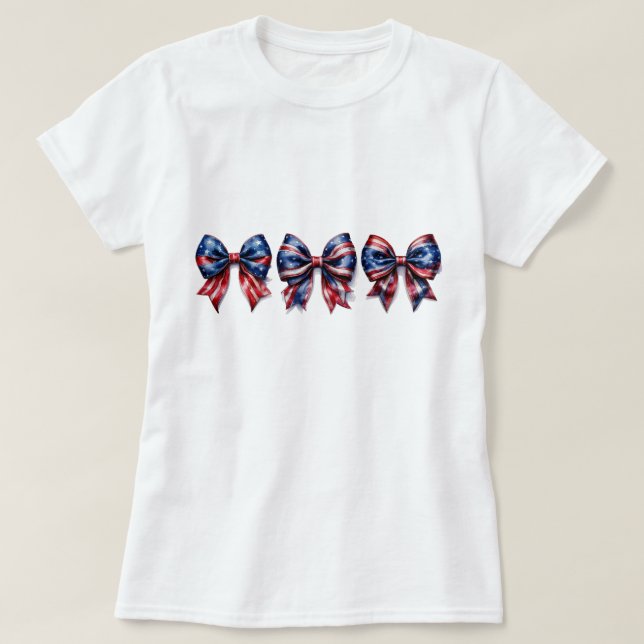 4. Juli USA Flag Bow T - Shirt (Design vorne)