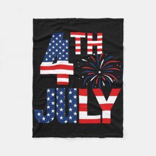 4. Juli USA Flag Party Patriotic American Inde Fleecedecke