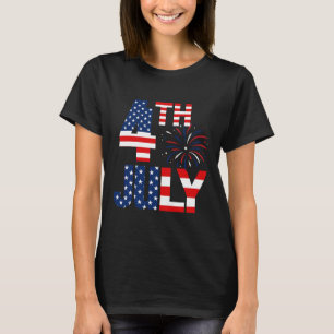4. Juli USA Flag Party Patriotic American Inde T-Shirt