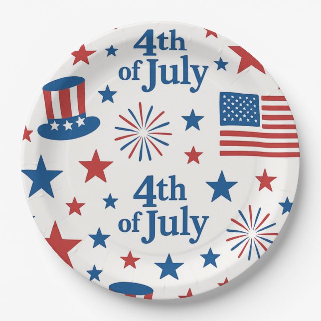 4. Juli USA Flag Patriotic Party Pappteller (Vorderseite)