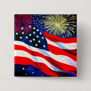 4. Juli USA-Flagge #2 Button