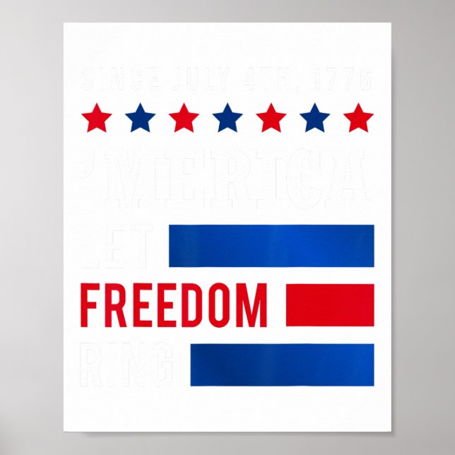 4. Juli USA Flagge Amerika Lasse Freiheitsring Poster (Vorne)