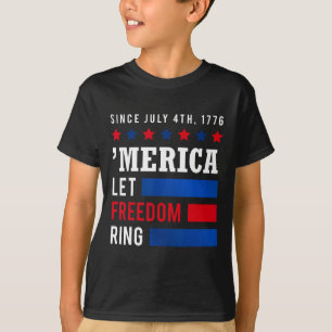 4. Juli USA Flagge Amerika Lasse Freiheitsring T-Shirt