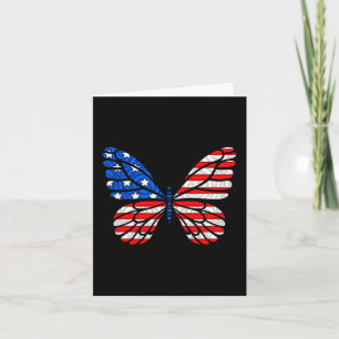 4. Juli USA Flagge Amerika Schmetterling Karte