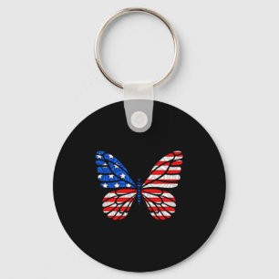 4. Juli USA Flagge Amerika Schmetterling Schlüsselanhänger