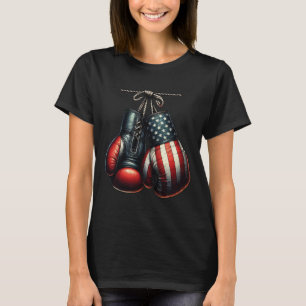 4. Juli USA-Flagge Boxhandschuhe für Boxer-Trainin T-Shirt