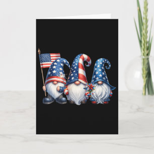 4. Juli USA-Flagge Gnome Patriot Unabhängigkeit D Karte