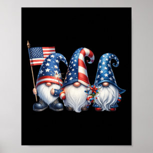 4. Juli USA-Flagge Gnome Patriot Unabhängigkeit D Poster