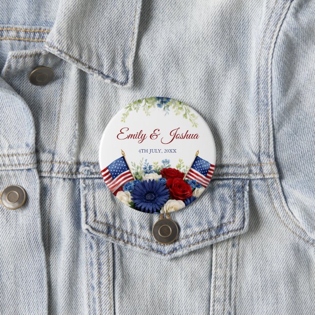 4. Juli USA-Flagge Hochzeit Button (Beispiel)
