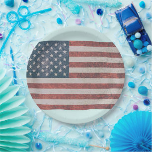 4. Juli USA-Flagge PARTY-PAPIERTELLER Pappteller