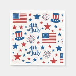 4. Juli USA Flagge Patriotisches Party Napkins Serviette