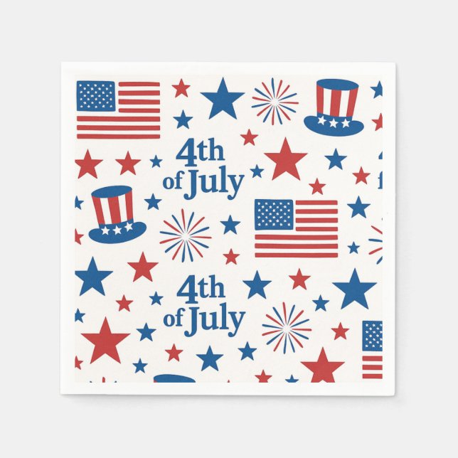 4. Juli USA Flagge Patriotisches Party Napkins Serviette (Vorderseite)