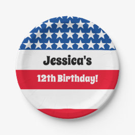 4. Juli USA Flagge Rot weiß und blau Geburtstag Pappteller