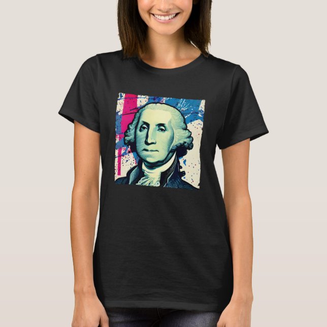 4. Juli USA George Washington American Art On T-Shirt (Vorderseite)