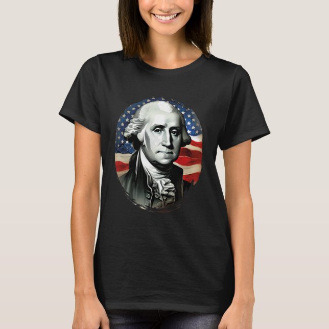 4. Juli USA George Washington Malerei Ein T-Shirt (Vorderseite)