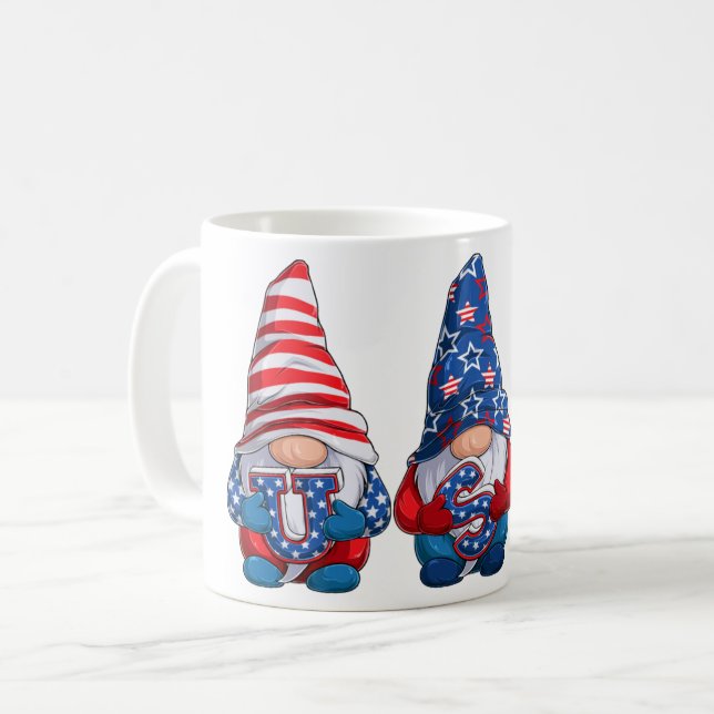 4. Juli USA Gnomes Kaffeetasse (Vorderseite Links)