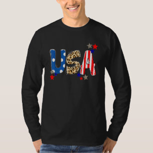 4. Juli USA Leopard America Independence Day P T-Shirt