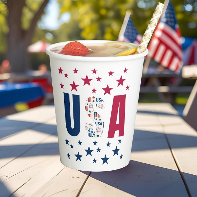4. Juli USA Paper Cup with Stars Pappbecher (Von Creator hochgeladen)