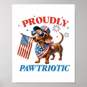 4. Juli USA Patriotischer Hund Stolz Poster