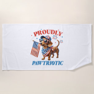 4. Juli USA Patriotischer Hund Stolz Strandtuch