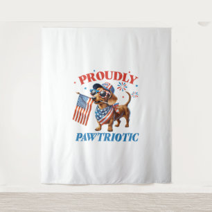 4. Juli USA Patriotischer Hund Stolz Wandteppich