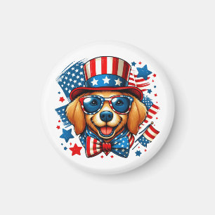 4. Juli USA Patriotischer Hund Unabhängigkeitstag Magnet