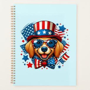4. Juli USA Patriotischer Hund Unabhängigkeitstag Planer