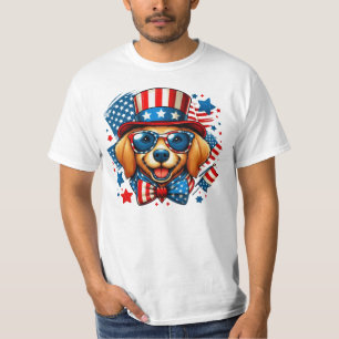 4. Juli USA Patriotischer Hund Unabhängigkeitstag T-Shirt