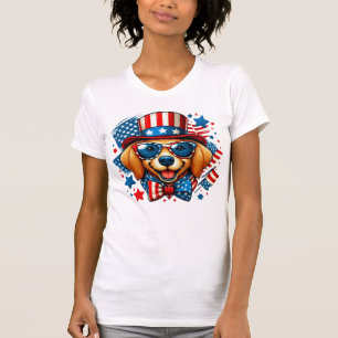 4. Juli USA Patriotischer Hund Unabhängigkeitstag T-Shirt