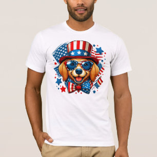 4. Juli USA Patriotischer Hund Unabhängigkeitstag T-Shirt