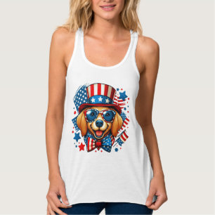 4. Juli USA Patriotischer Hund Unabhängigkeitstag Tank Top