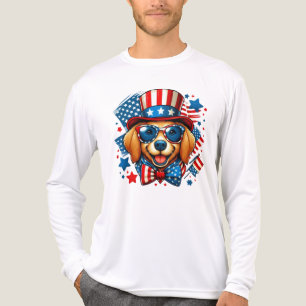 4. Juli USA Patriotischer Hund Unabhängigkeitstag Tri-Blend Shirt