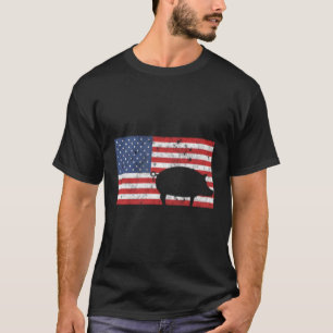 4. Juli USA Patriotischer Schweinezuchtbetrieb Bau T-Shirt