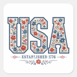 4. Juli USA Quadratischer Aufkleber