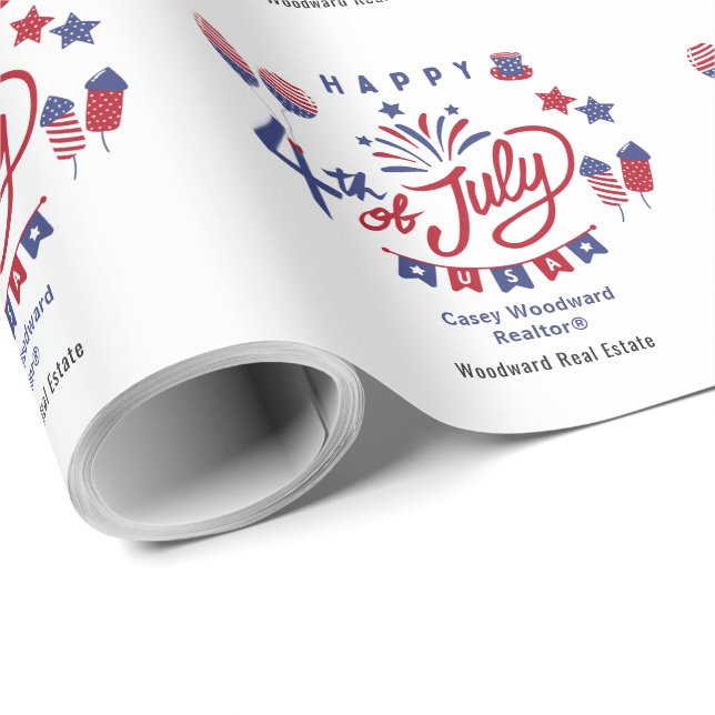 4. Juli USA | Realtor Marketing Custom Geschenkpapier (Rolleneckpunkt)