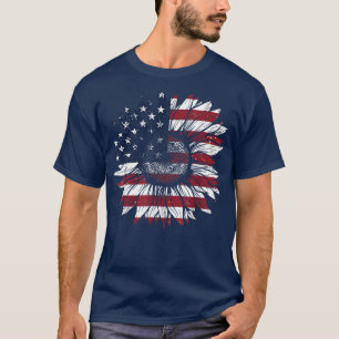 4. Juli USA Sonnenblume Patriotische amerikanische T-Shirt