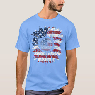 4. Juli USA Sonnenblume Patriotische amerikanische T-Shirt