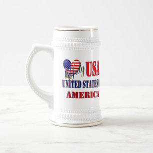 4. Juli USA T - Shirt Classic Round Sticker Coff Bierglas