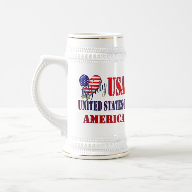 4. Juli USA T - Shirt Classic Round Sticker Coff Bierglas (Links)