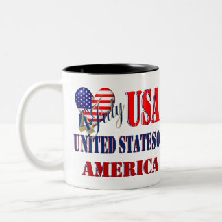 4. Juli USA T - Shirt Classic Round Sticker Coff Zweifarbige Tasse