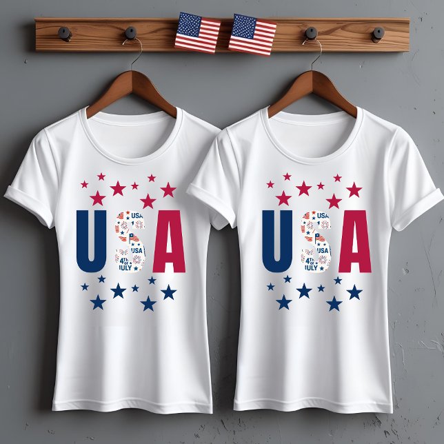 4. Juli USA T - Shirt mit Sternen (Von Creator hochgeladen)