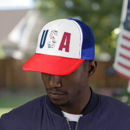 4. Juli USA Trucker Hat - Patriotischer Stil Truckerkappe