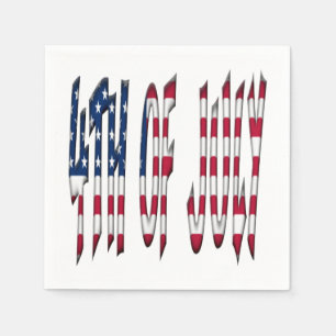 4. Juli USA Unabhängigkeitstag Stars Typografie Serviette