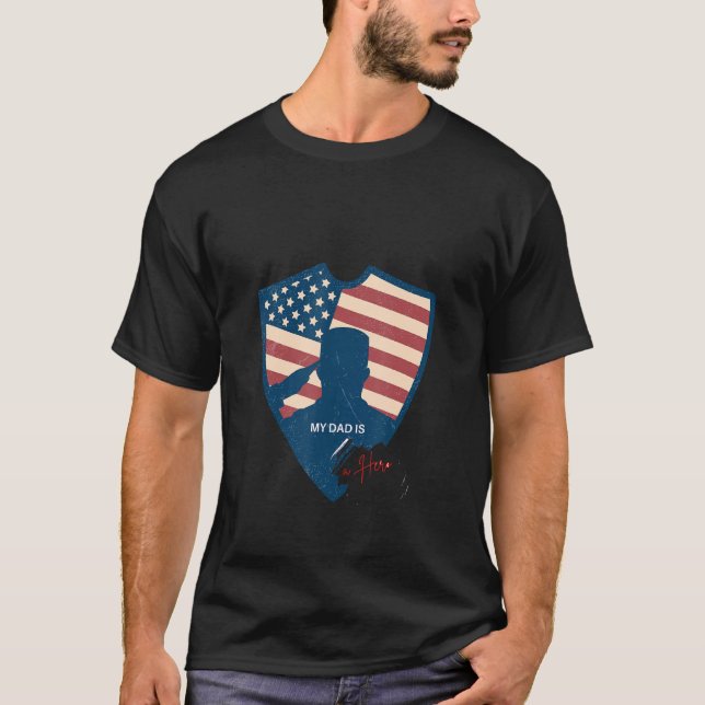 4. Juli Vater ein echter amerikanischer Salu zu ze T-Shirt (Vorderseite)